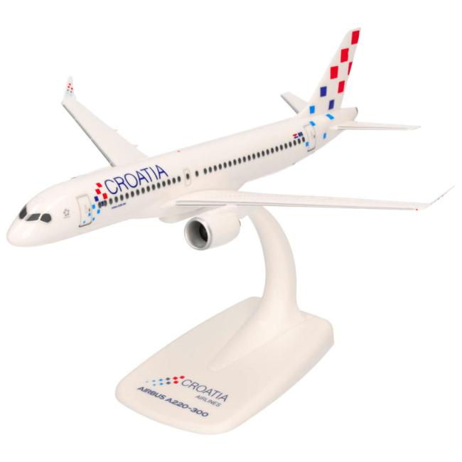 Herpa Snap-Fit Flugzeugmodell Croatia Airines Airbus A220-300 (1:200)